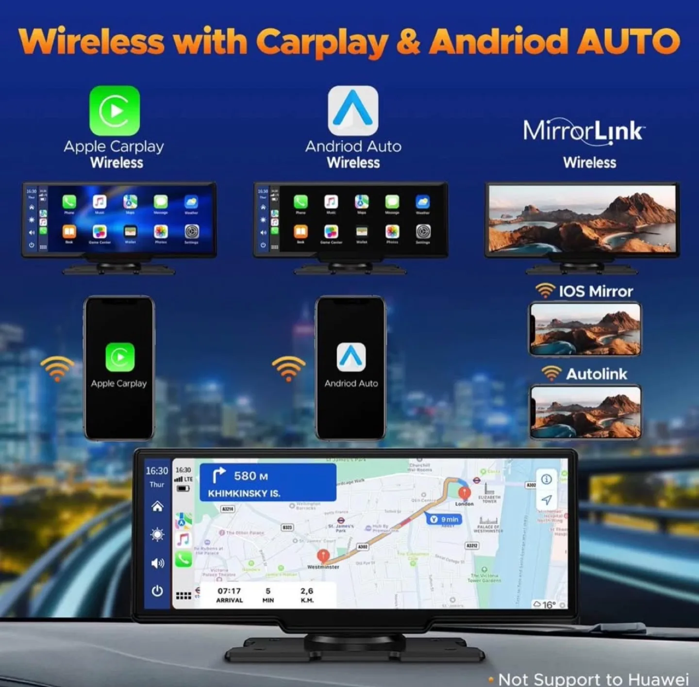 9.26 Inch Wireless Carplay Screen with Dual Camera image indicator(2)