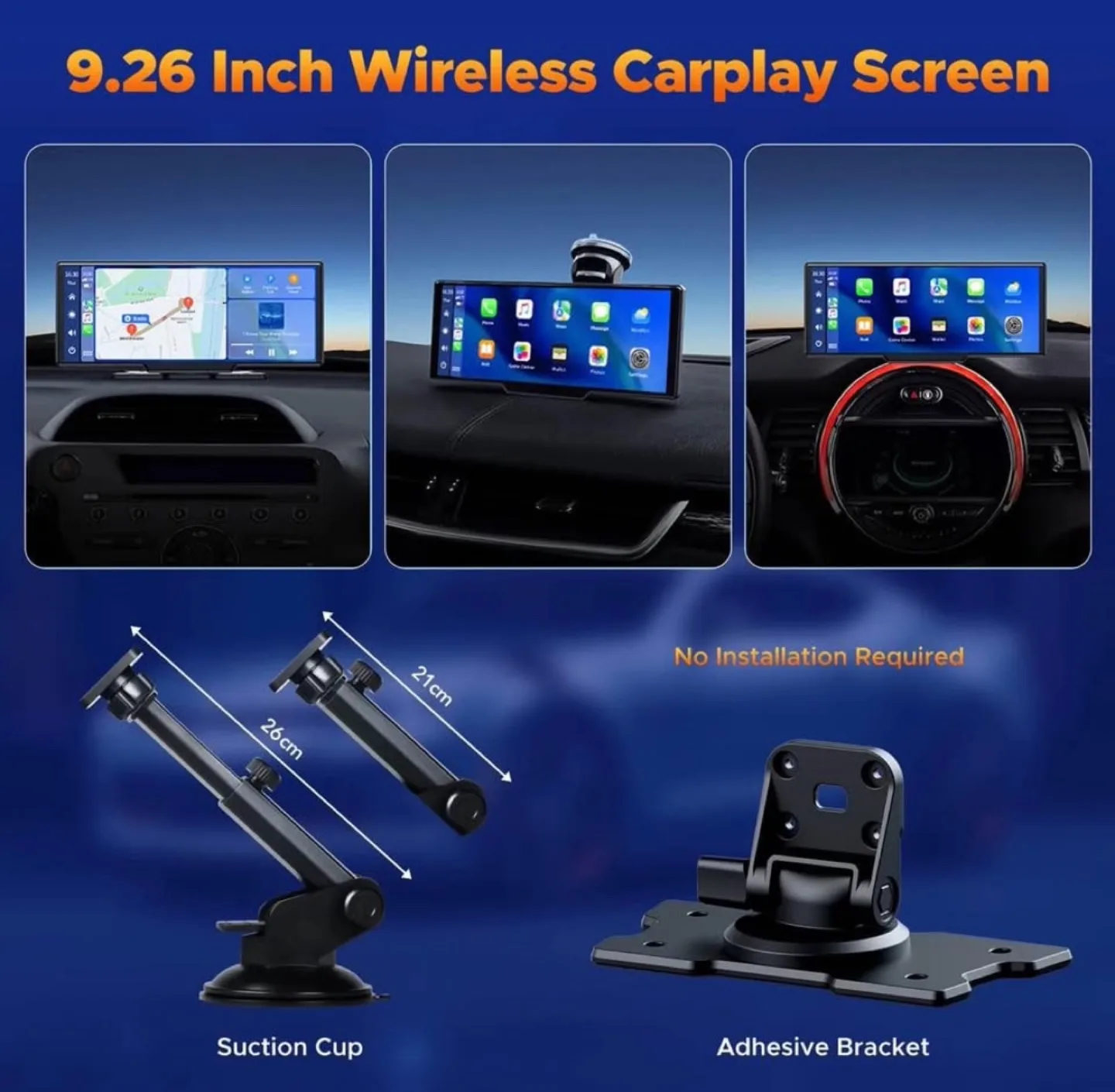 9.26 Inch Wireless Carplay Screen with Dual Camera image indicator(3)