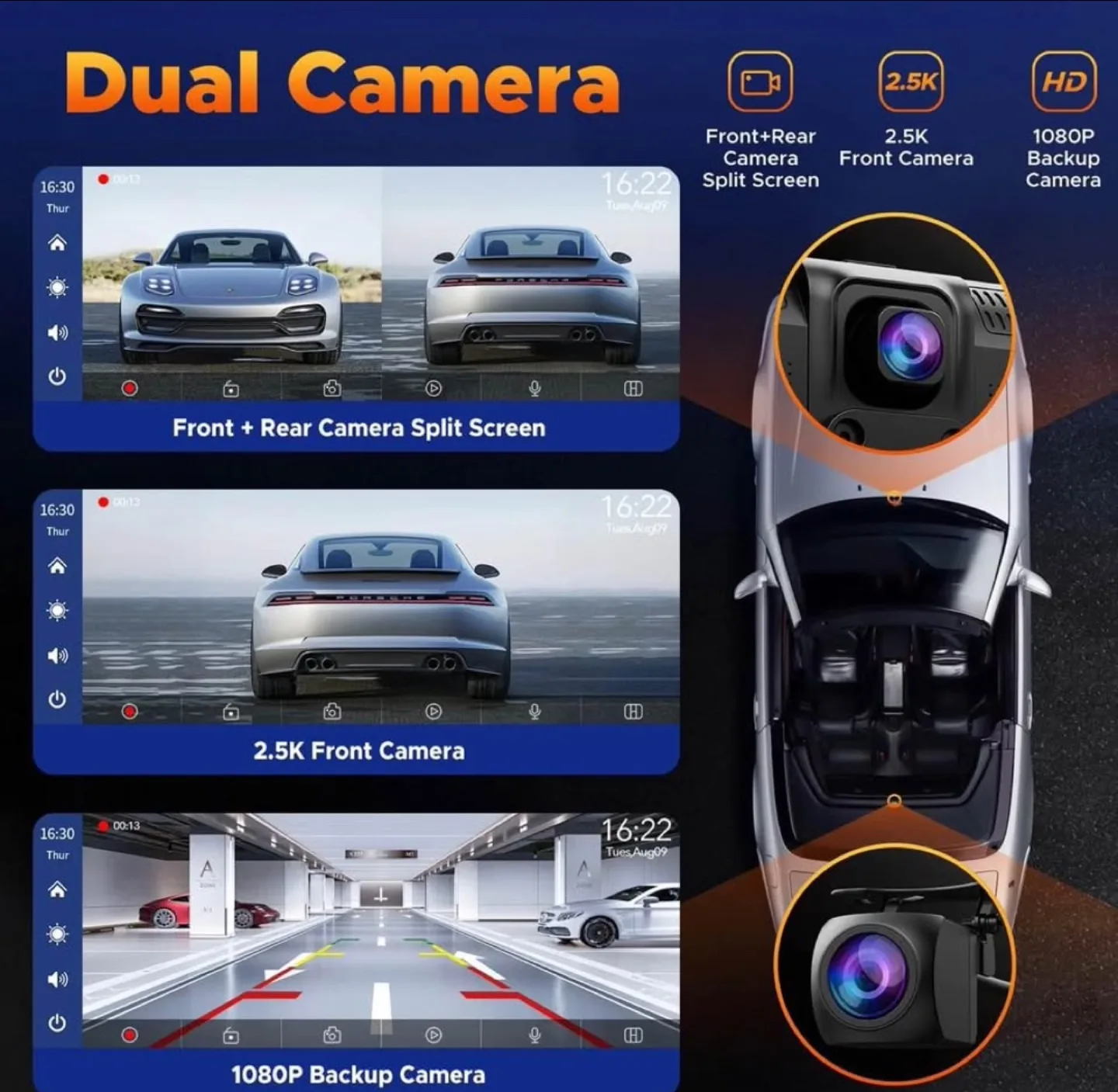 9.26 Inch Wireless Carplay Screen with Dual Camera image indicator(4)