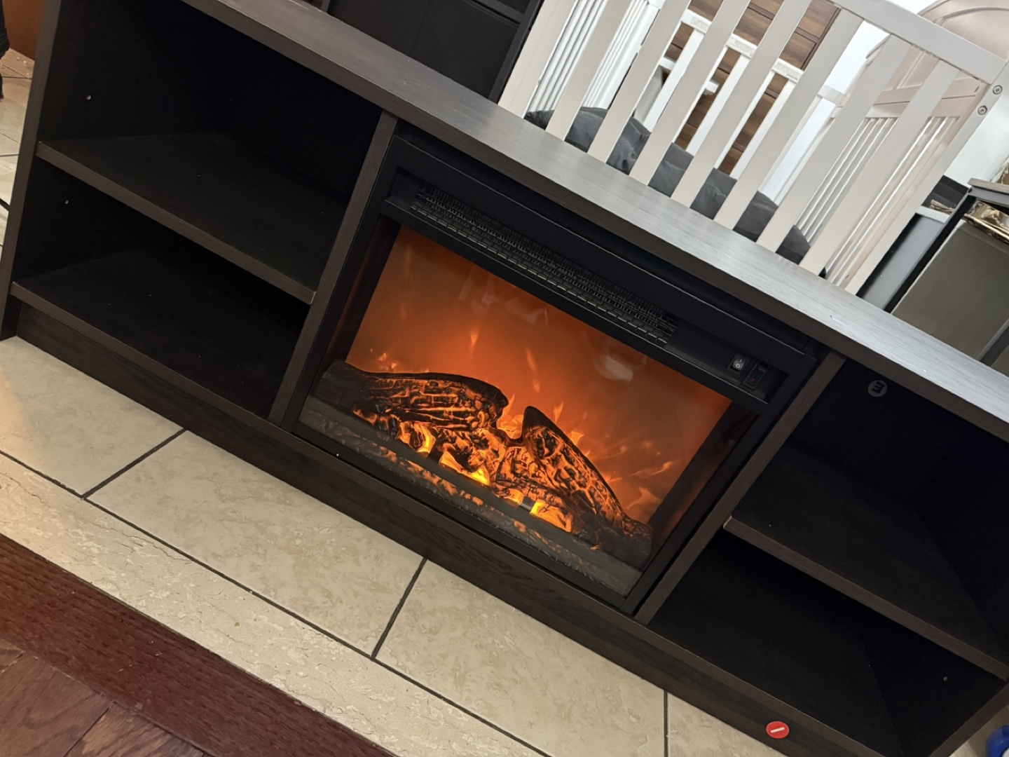 Tv stand with fireplace