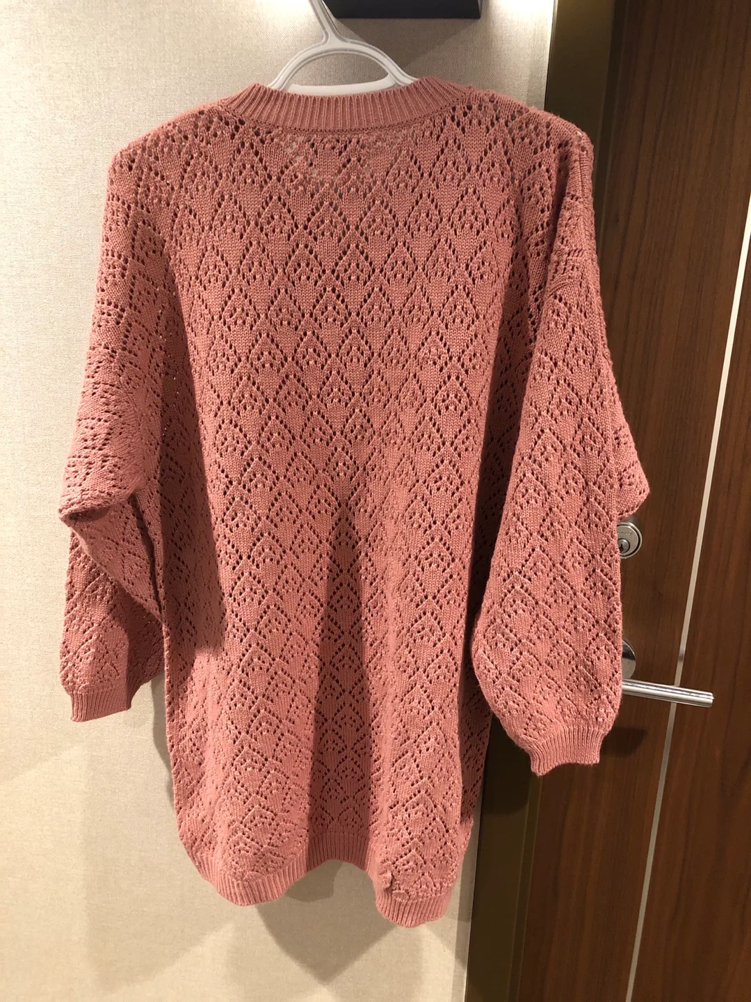 Dusty Rose Knitted Sweater with Lace-Up Detail image indicator(3)