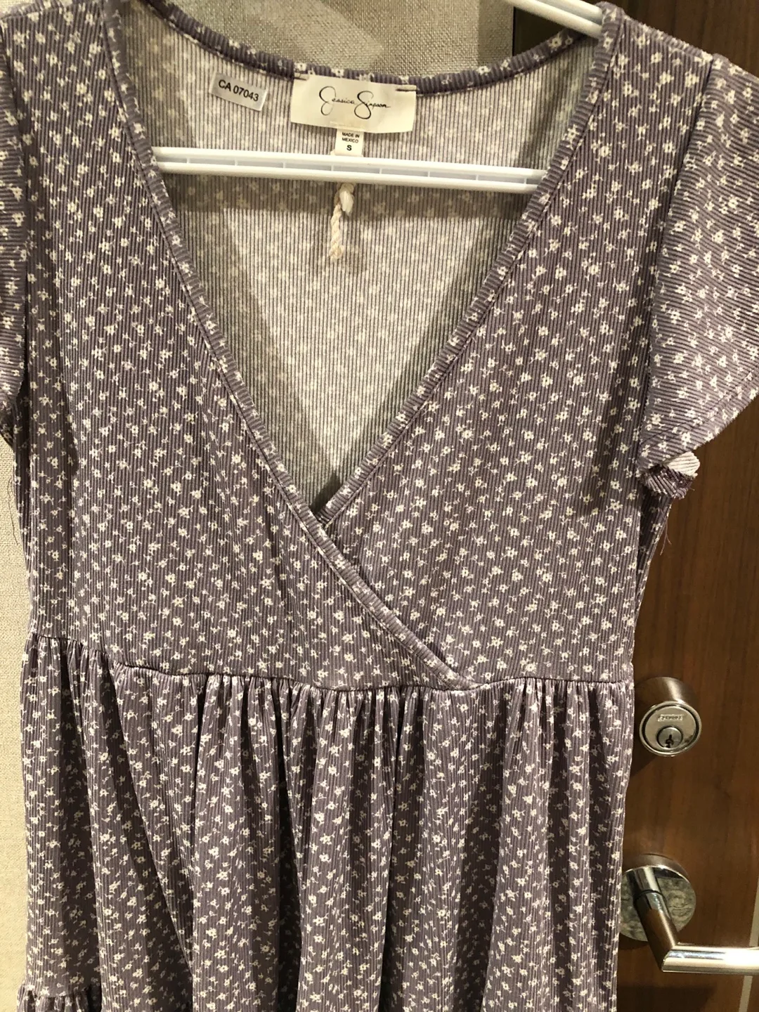 Jessica Simpson Purple Floral Mini Dress Size Small image indicator(2)