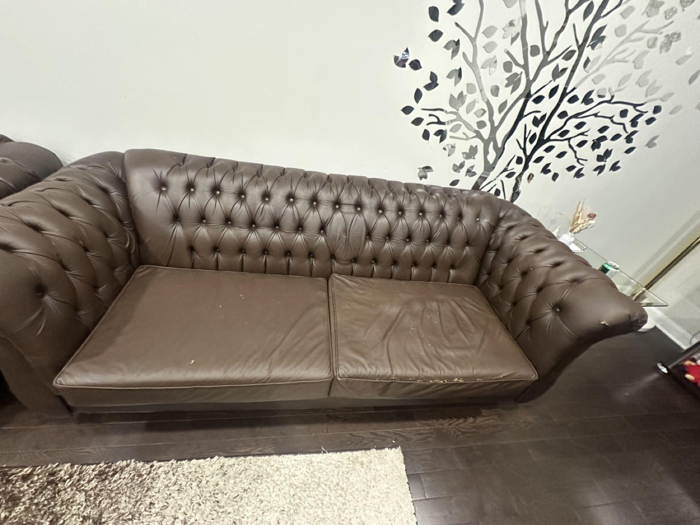 Brown Leather Sofa Set - photo 4