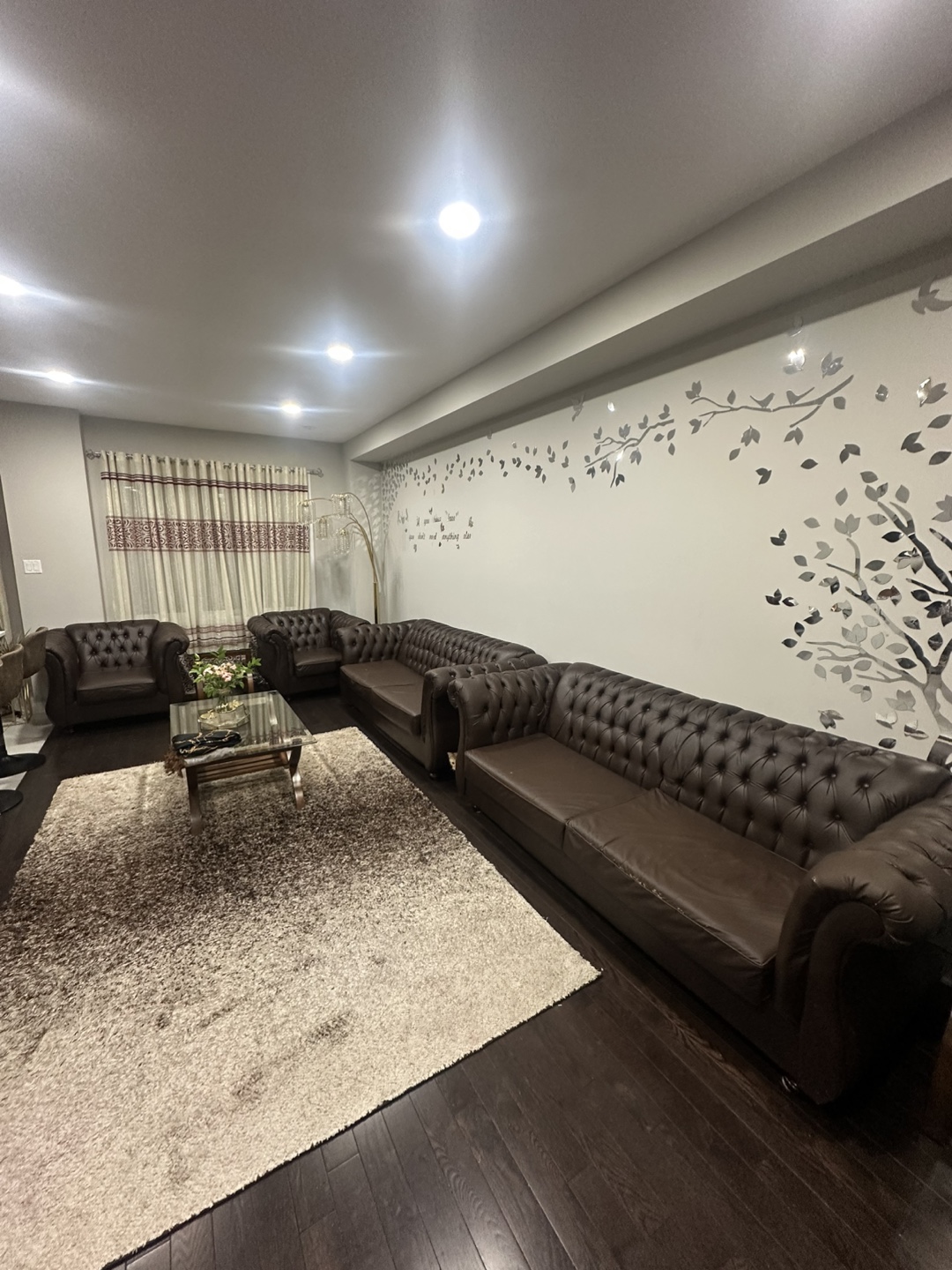 Brown Leather Sofa Set