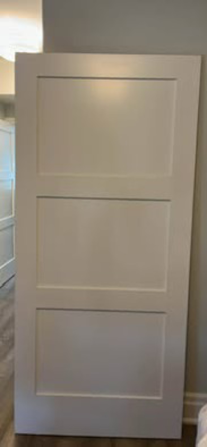 White 3-Panel Sliding Barn Door