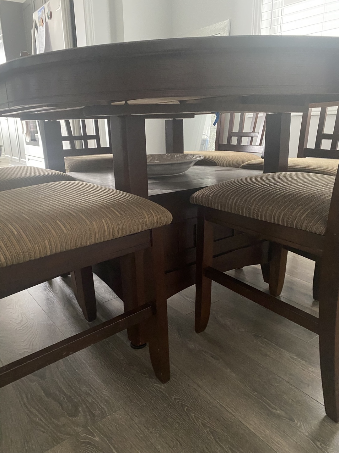 Dark Brown Oval Dining Table Set with 8 Chairs - photo 4