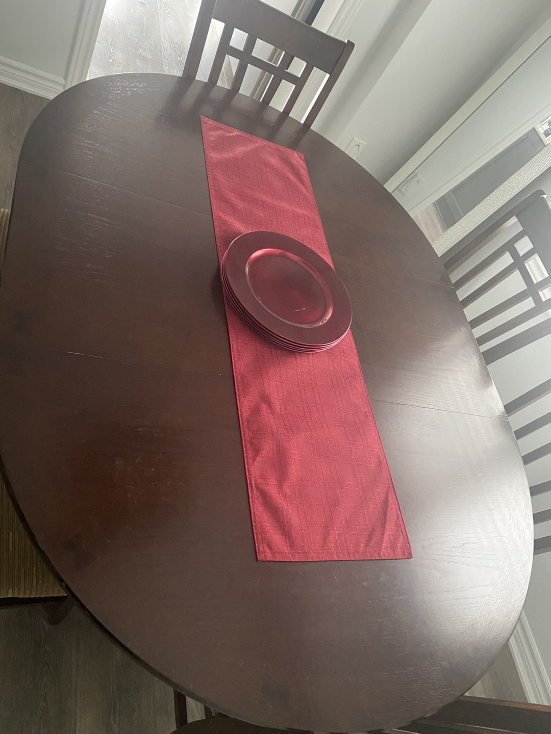 Dark Brown Oval Dining Table Set with 8 Chairs - photo 2