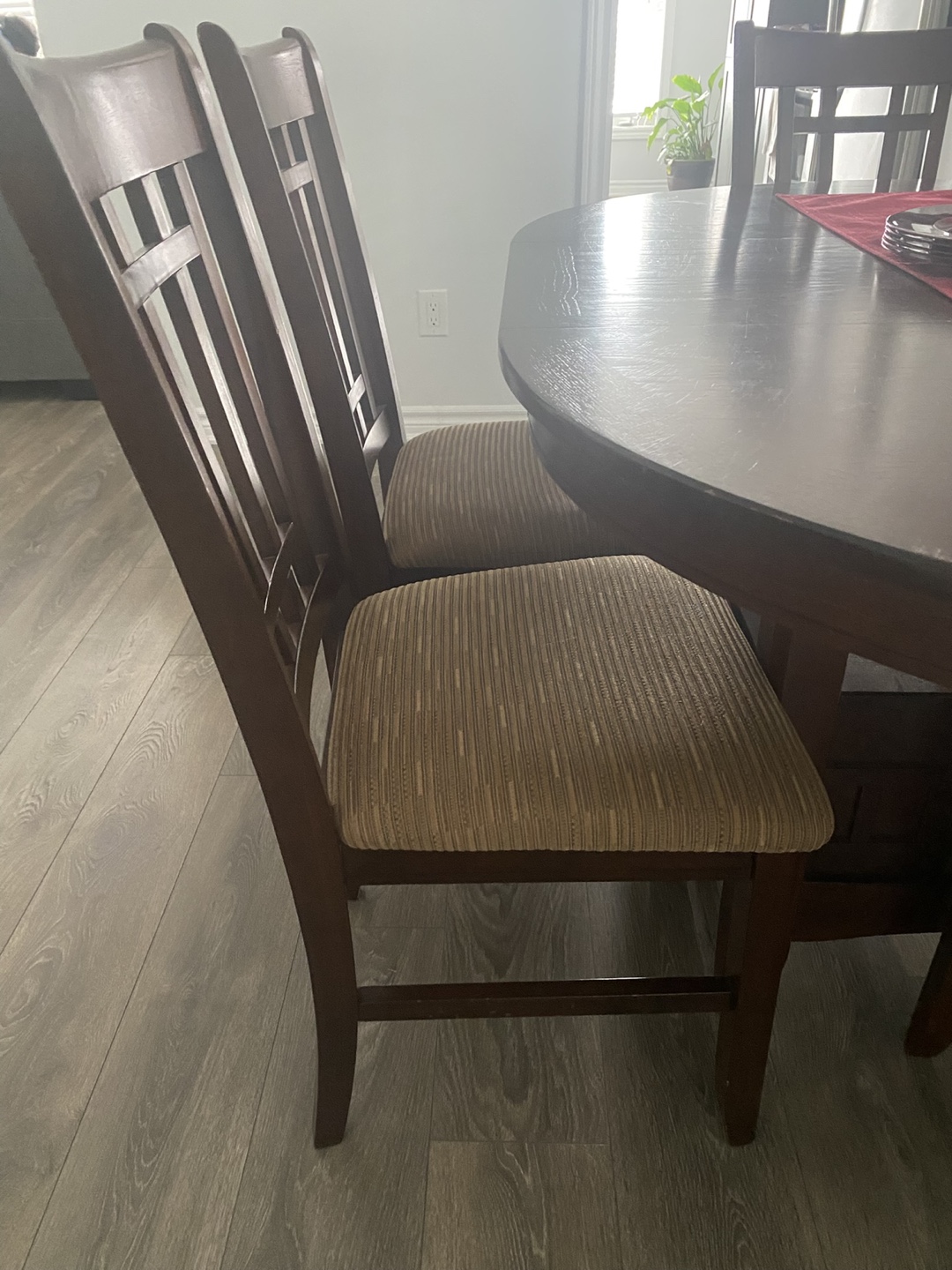 Dark Brown Oval Dining Table Set with 8 Chairs - photo 3