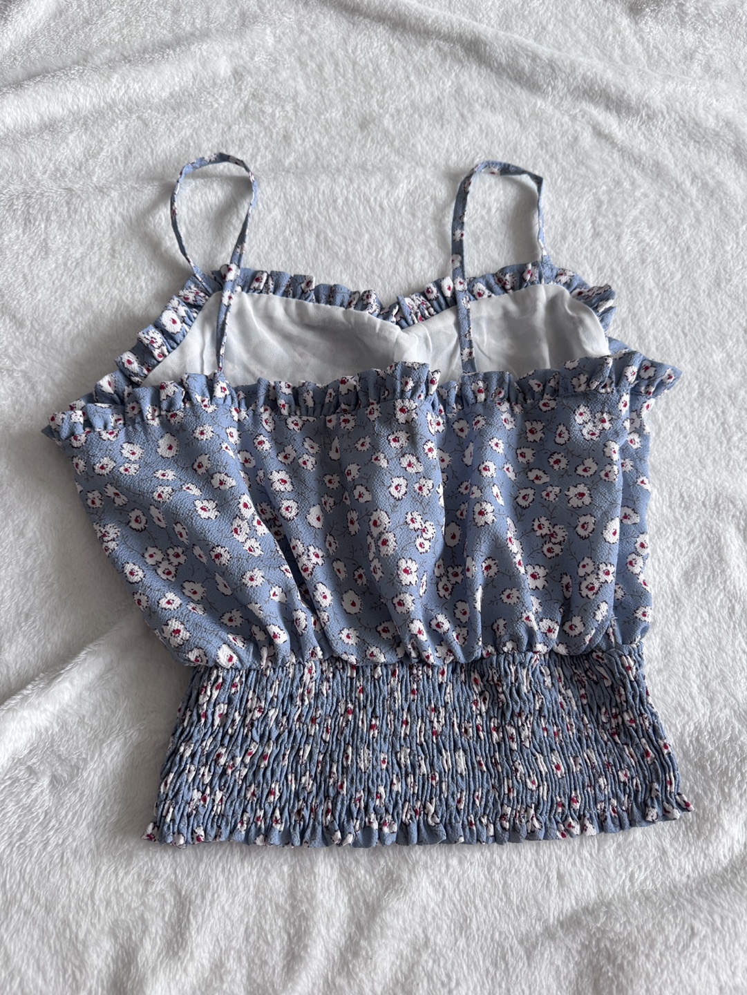 Blue floral cropped top - photo 2
