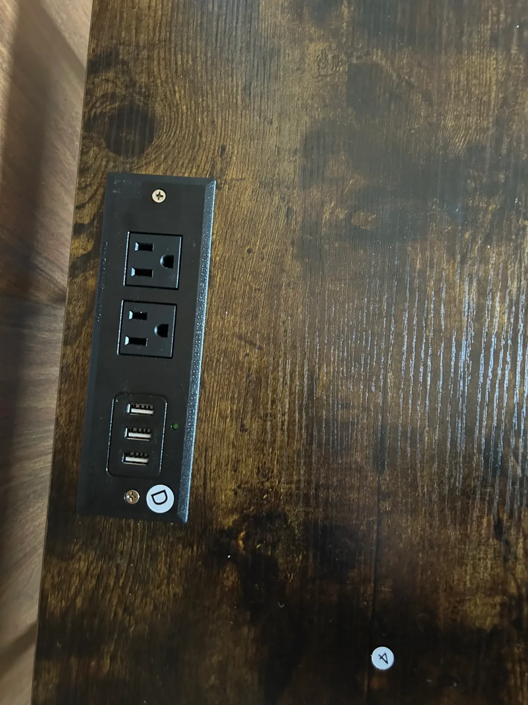 Industrial-Style Nightstand with Built-in Outlets and USB Ports image indicator(4)