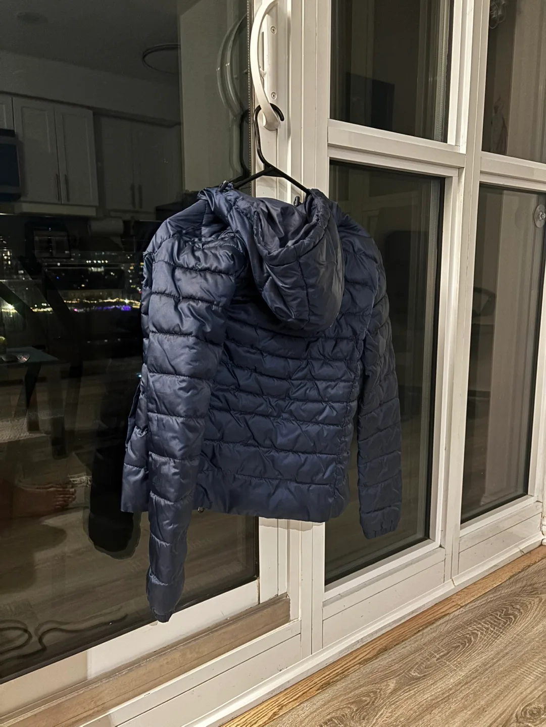 Navy Blue Hooded Puffer Jacket image indicator(2)