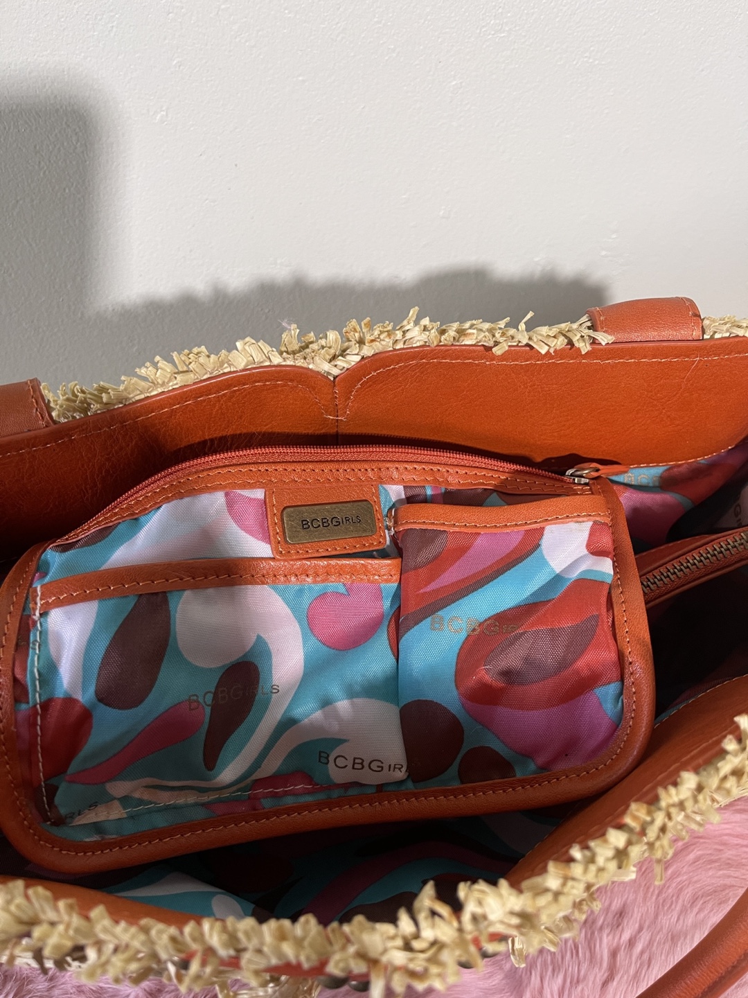 BCBGirls Straw and Leather Tote Bag - photo 2