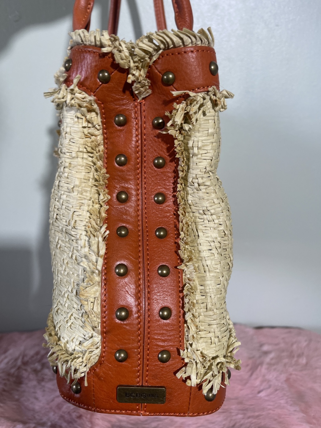 BCBGirls Straw and Leather Tote Bag - photo 5