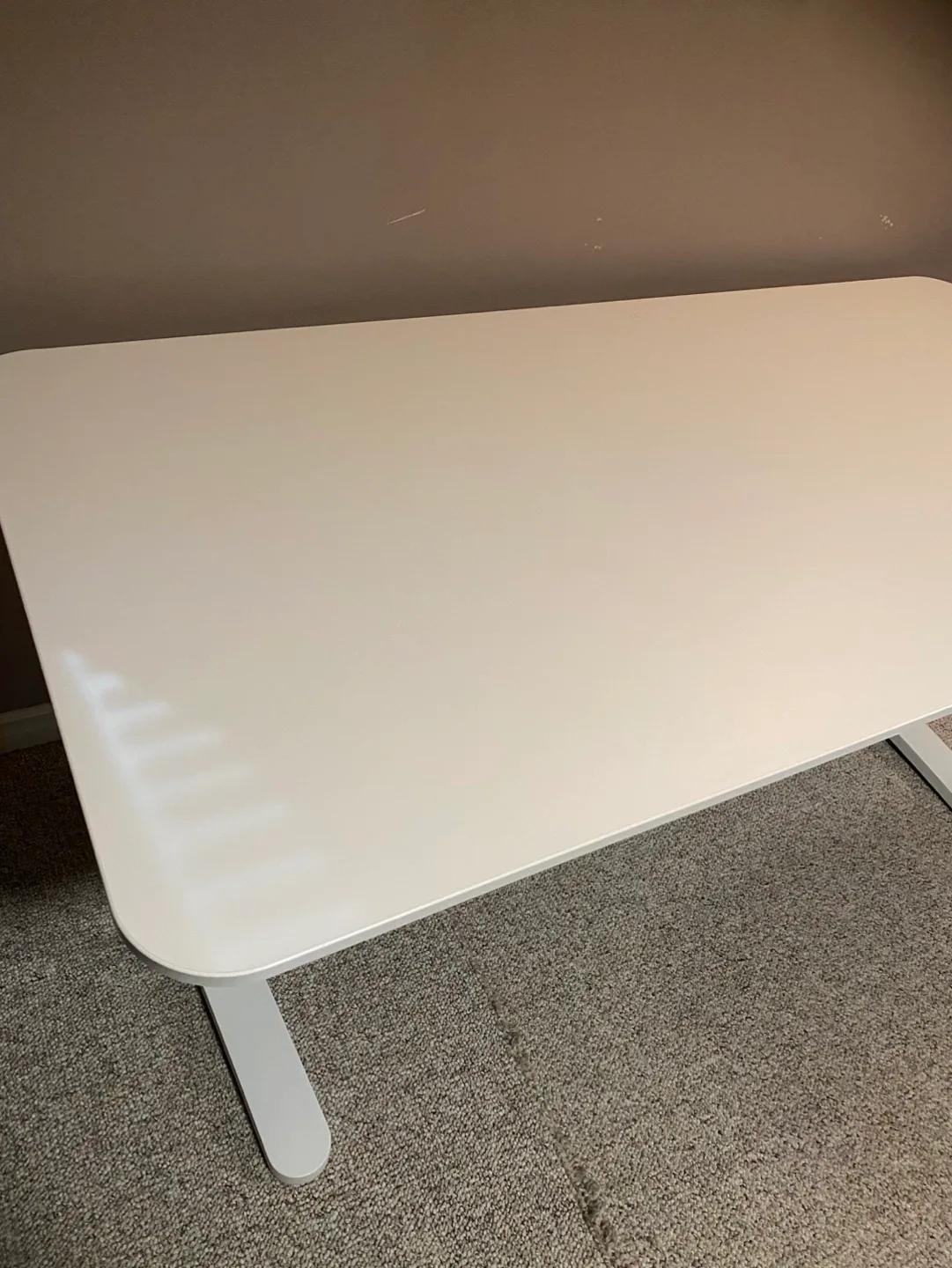 (Delivery available)Large White Adjustable Ikea Desk image indicator(3)