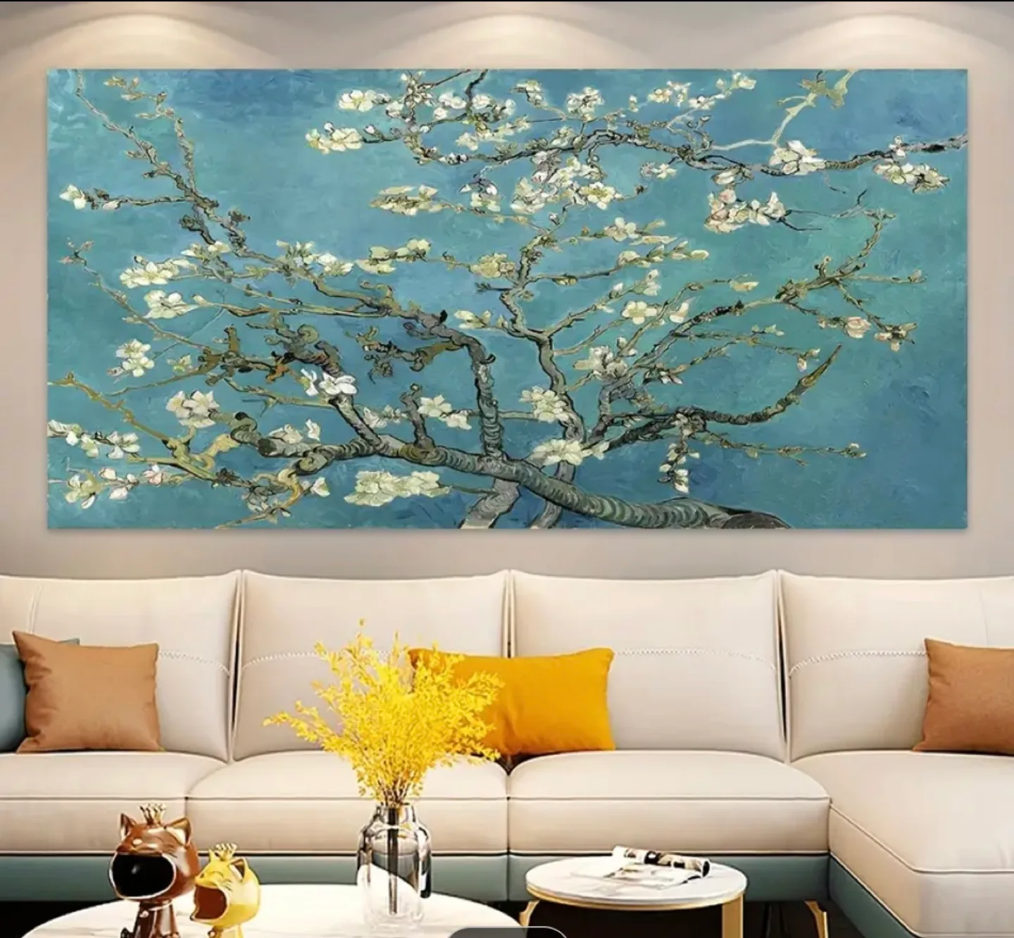 Large Almond Blossom Canvas Print - Van Gogh Inspired thumbnail
