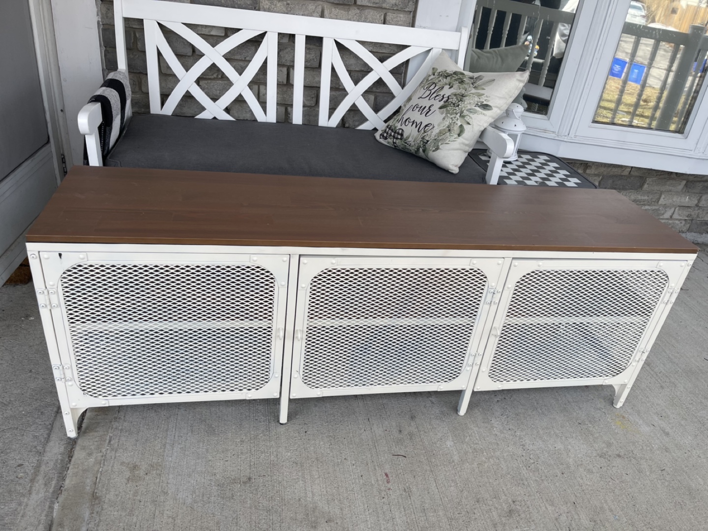 IKEA FJÄLLBO TV Bench - White painted cabinet