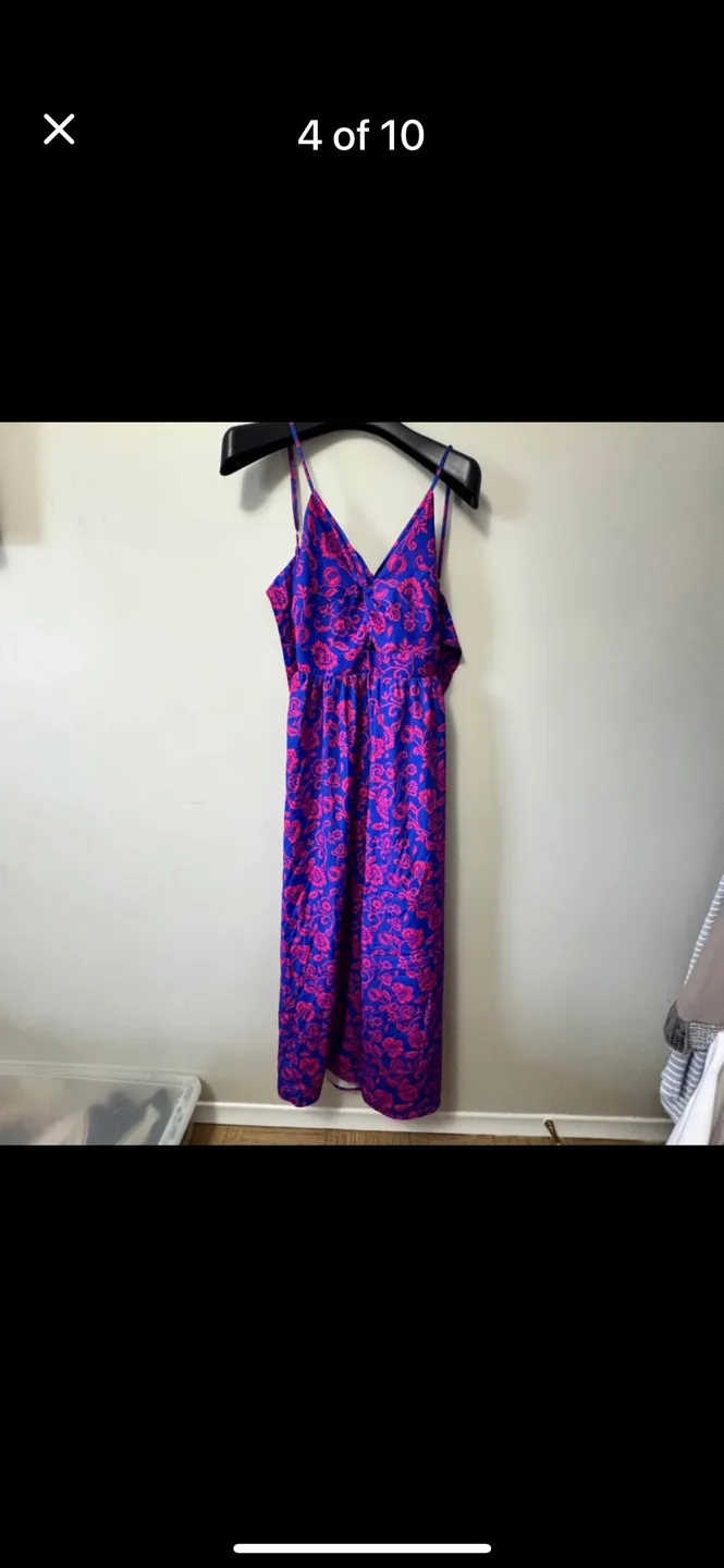CUPSHE Pink and Blue Floral Maxi Dress image indicator(2)