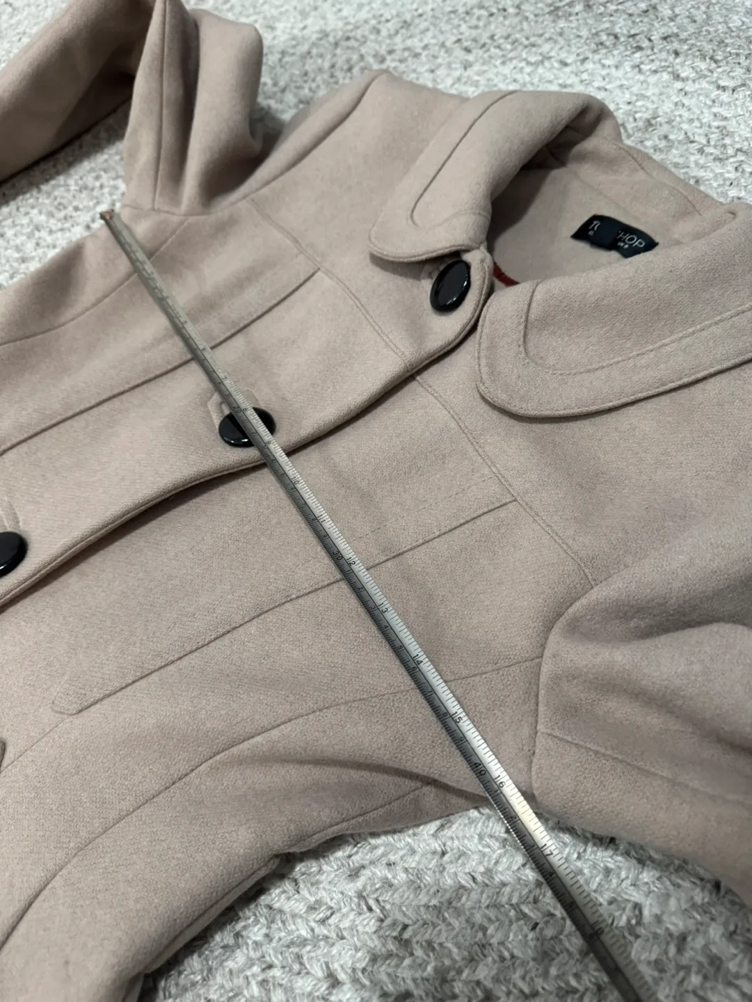 Topshop Beige A-line Peacoat image indicator(5)