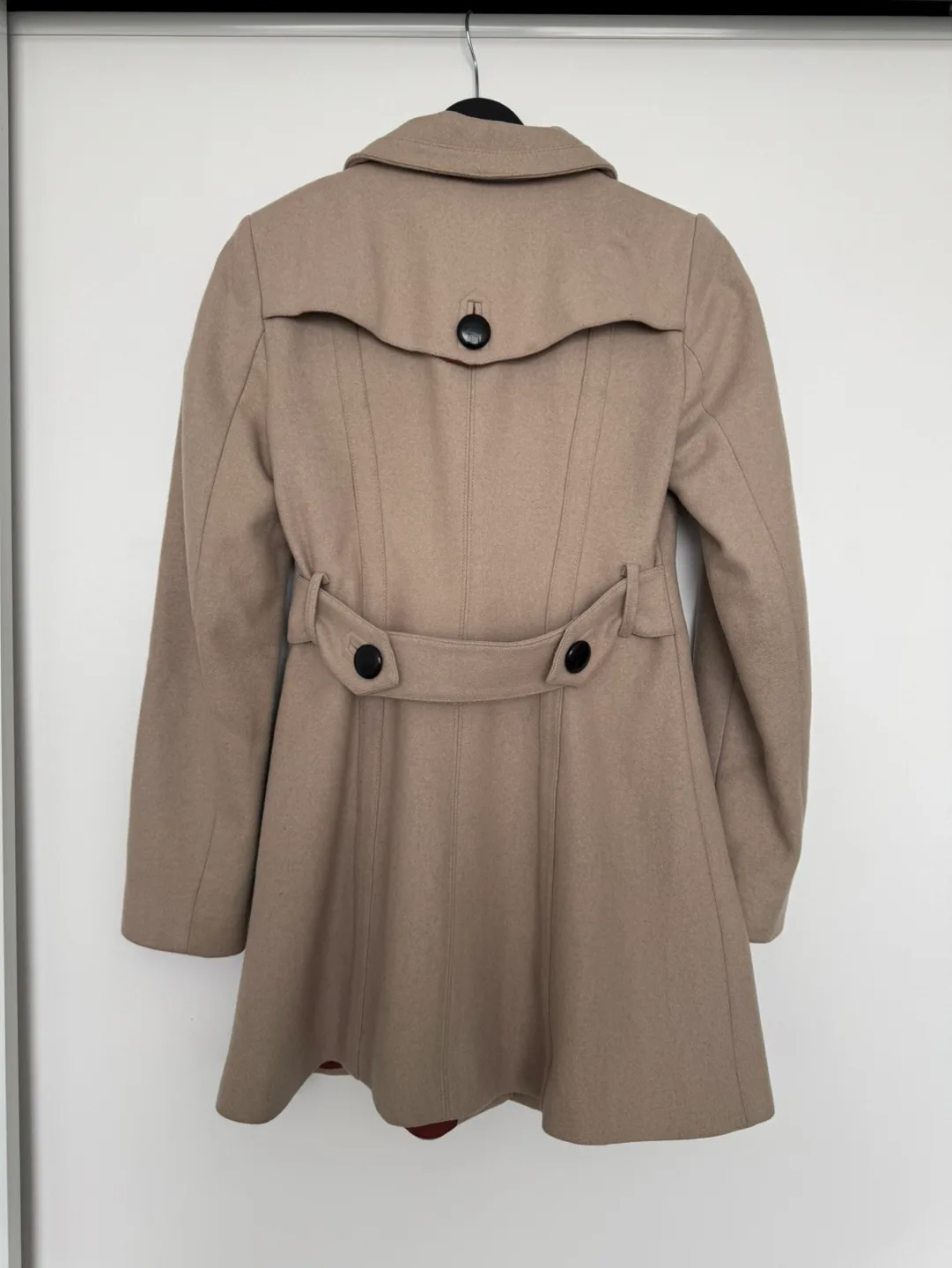 Topshop Beige A-line Peacoat image indicator(9)