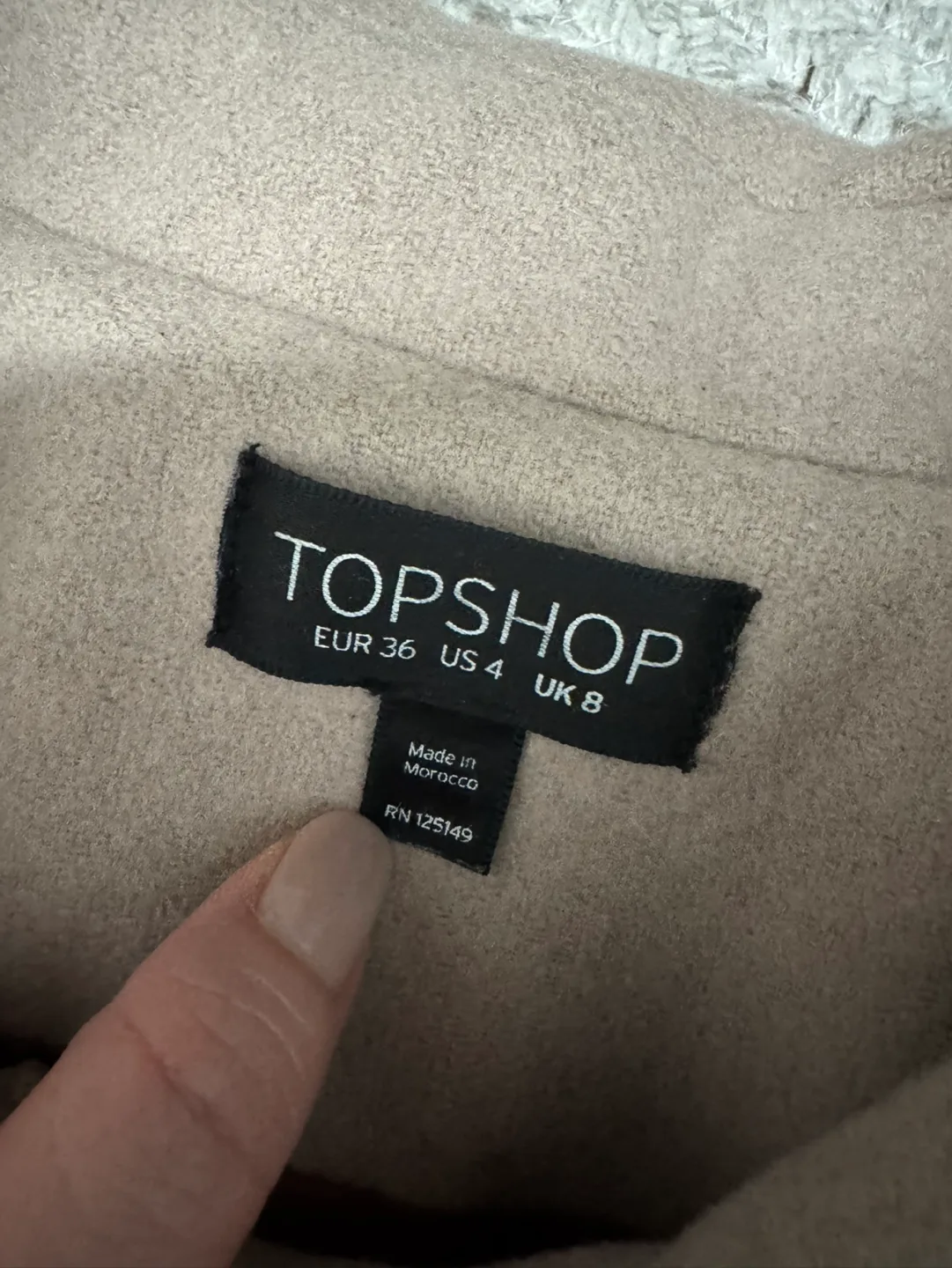 Topshop Beige A-line Peacoat image indicator(10)