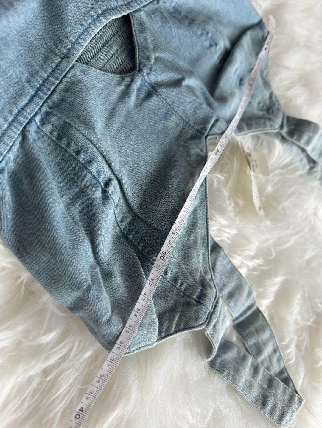 Aerie Light Wash Denim Jumpsuit Size XS image indicator(6)