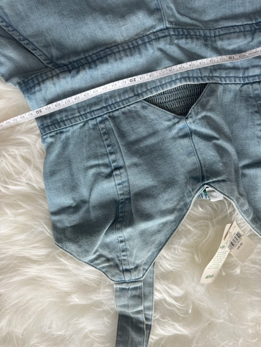 Aerie Light Wash Denim Jumpsuit Size XS image indicator(9)