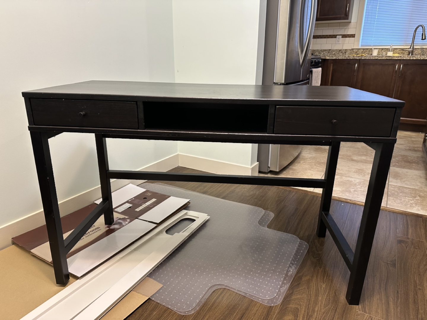 Black Writing Desk with 2 Drawers