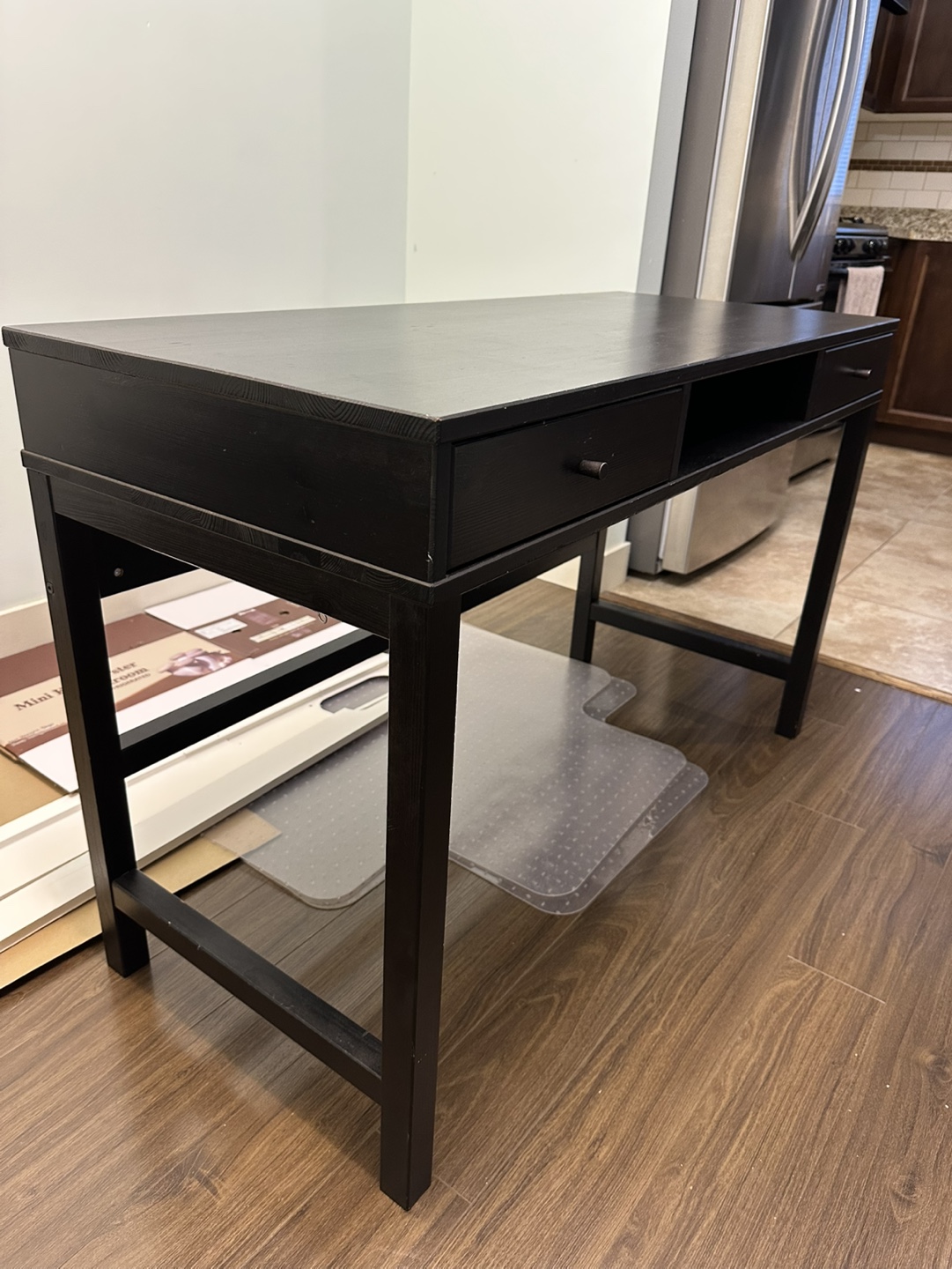 Black Writing Desk with 2 Drawers - photo 2