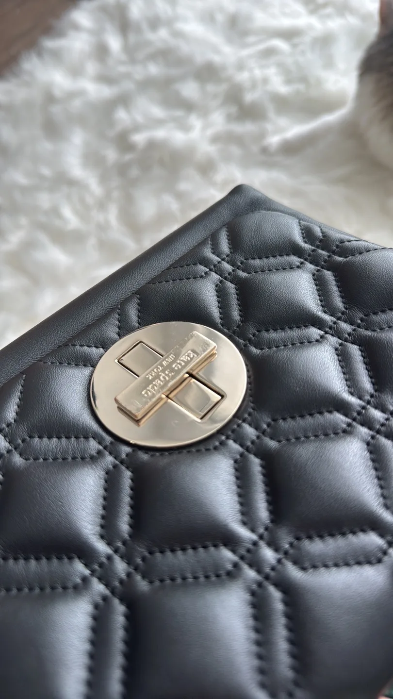 Kate Spade New York Black Quilted Crossbody Bag image indicator(5)