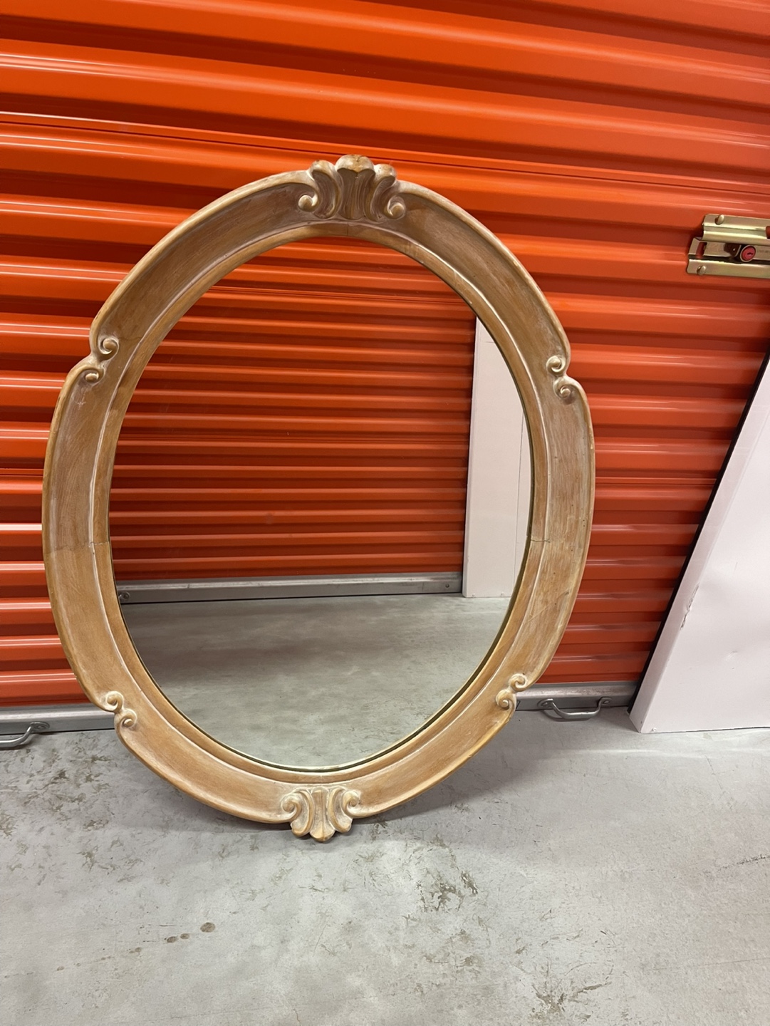 Oval Ornate Wooden Mirror