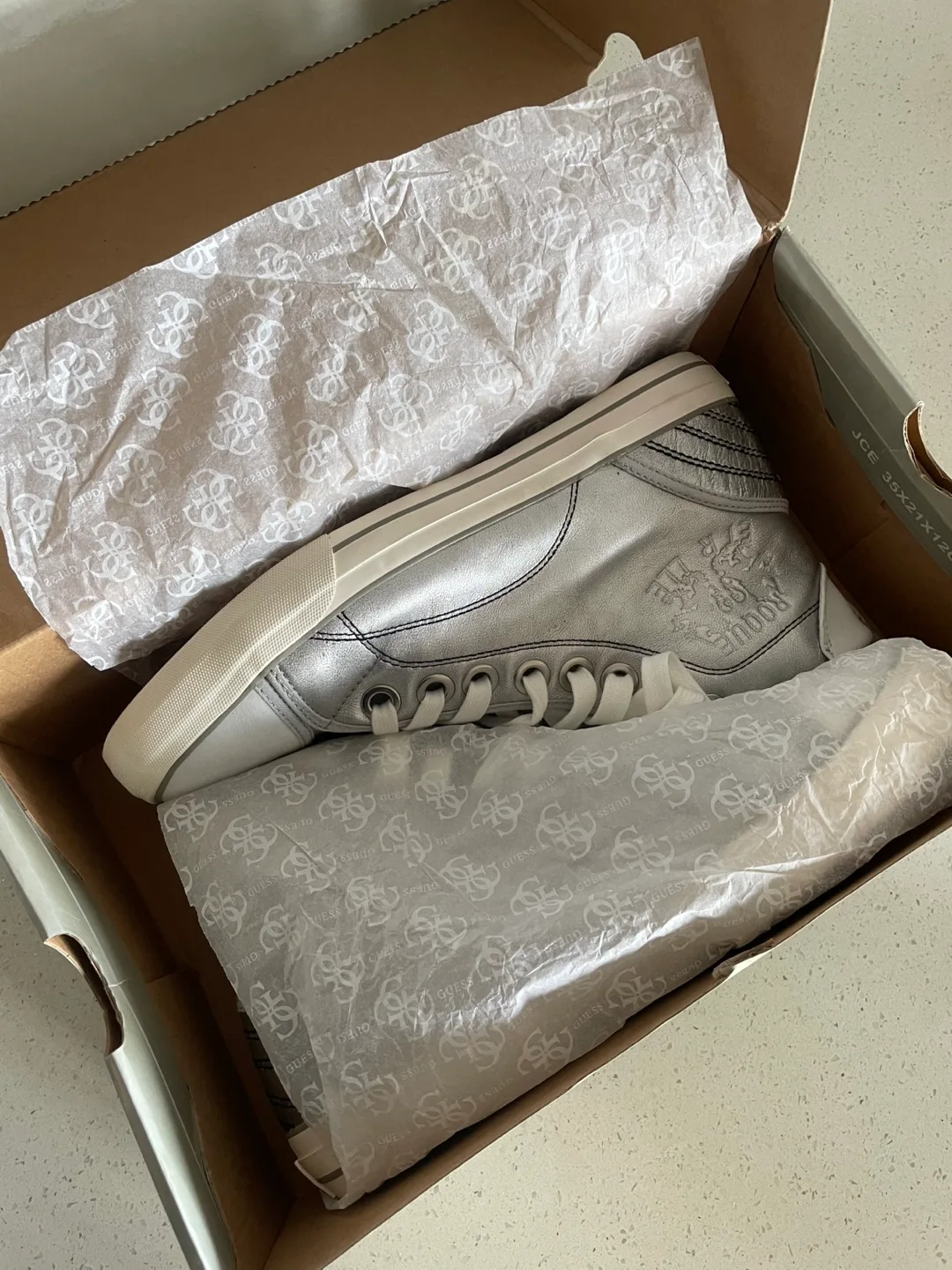 Guess by Marciano Silver High-Top Sneakers Size 10M thumbnail