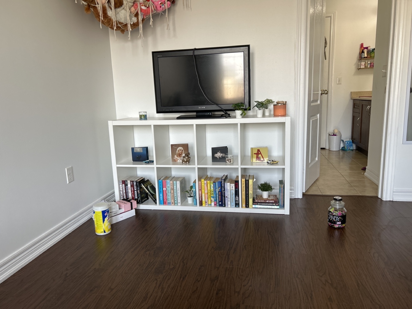 White IKEA Kallax Shelving Unit
