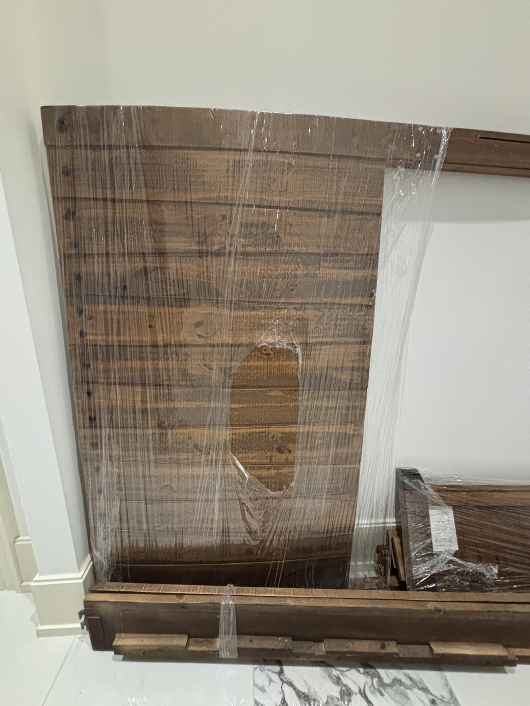 Unassembled Wooden Queen size bed frame - photo 2