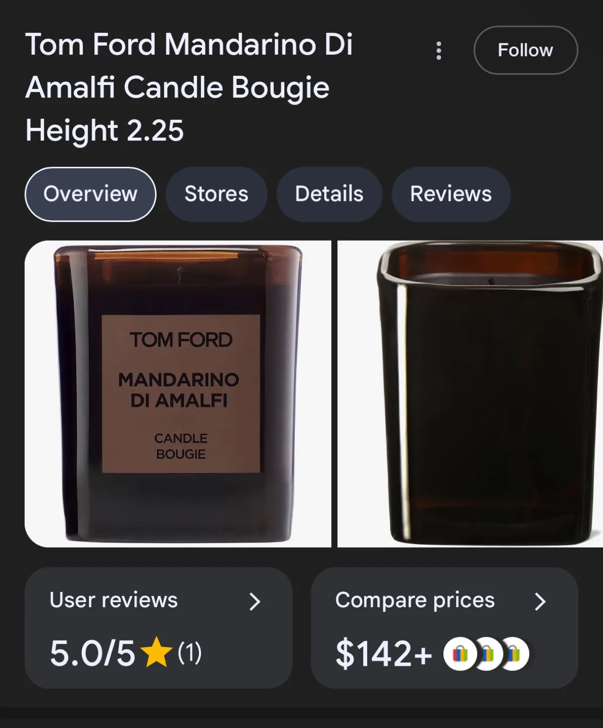 Tom Ford Mandarino di Amalfi Candle image indicator(4)