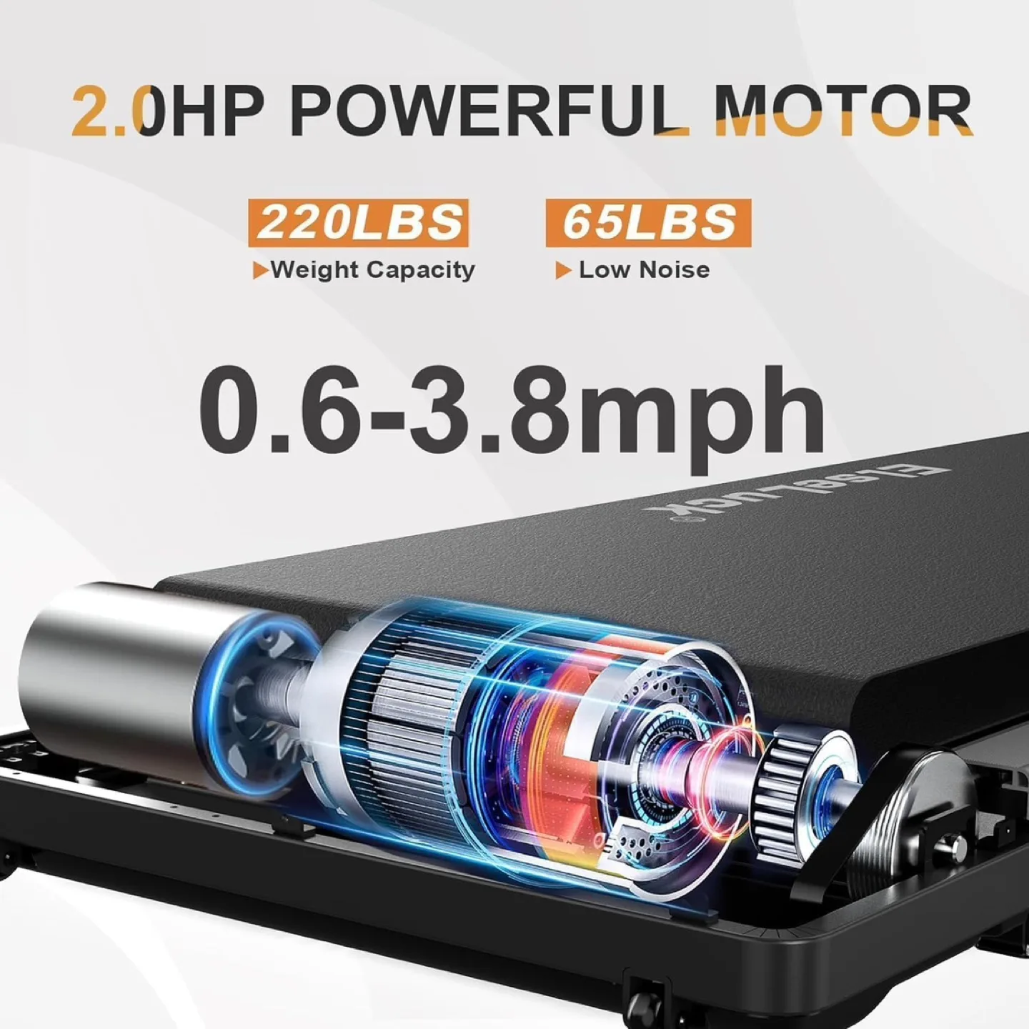 Treadmill - Walking Pad, 2.0HP Motor, Remote Control image indicator(4)