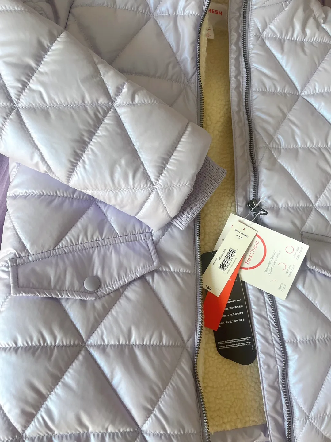 Joe Fresh Girls' Lavender Quilted Jacket image indicator(5)