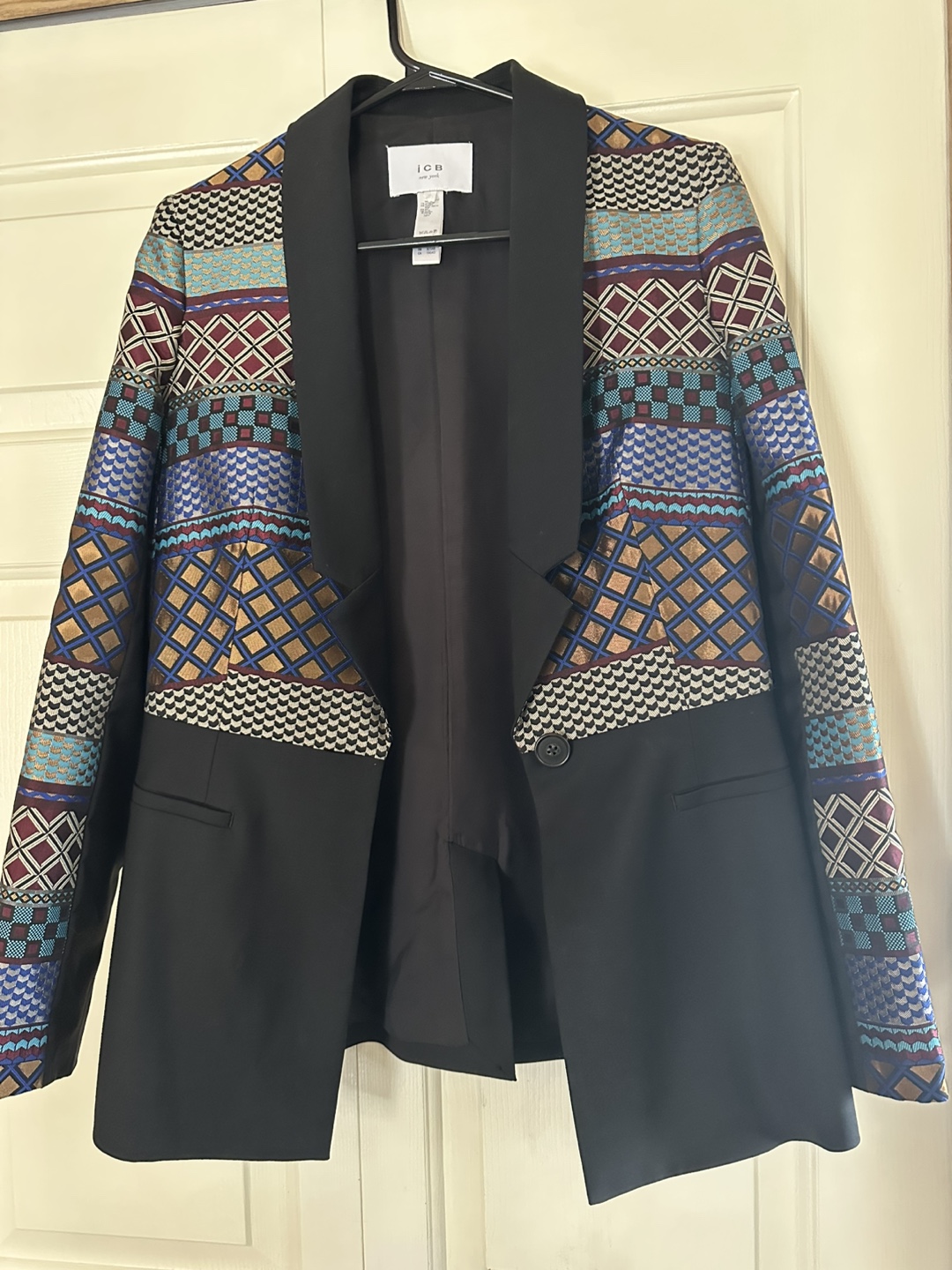 ICB New York Women's Blazer - Size 2 - Multicoloured Pattern