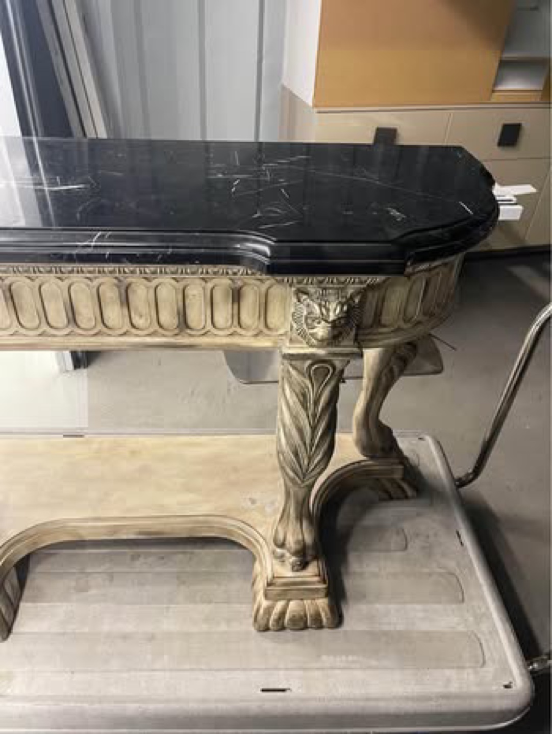 Vintage Marble Top Console Table - photo 3