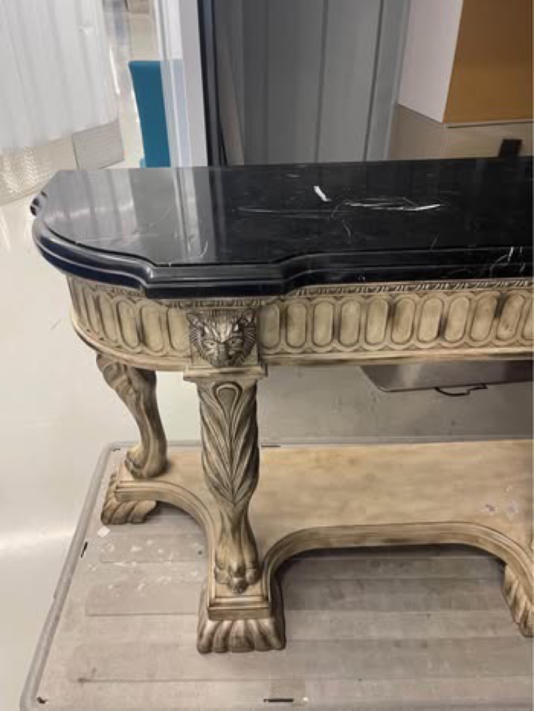 Vintage Marble Top Console Table - photo 2
