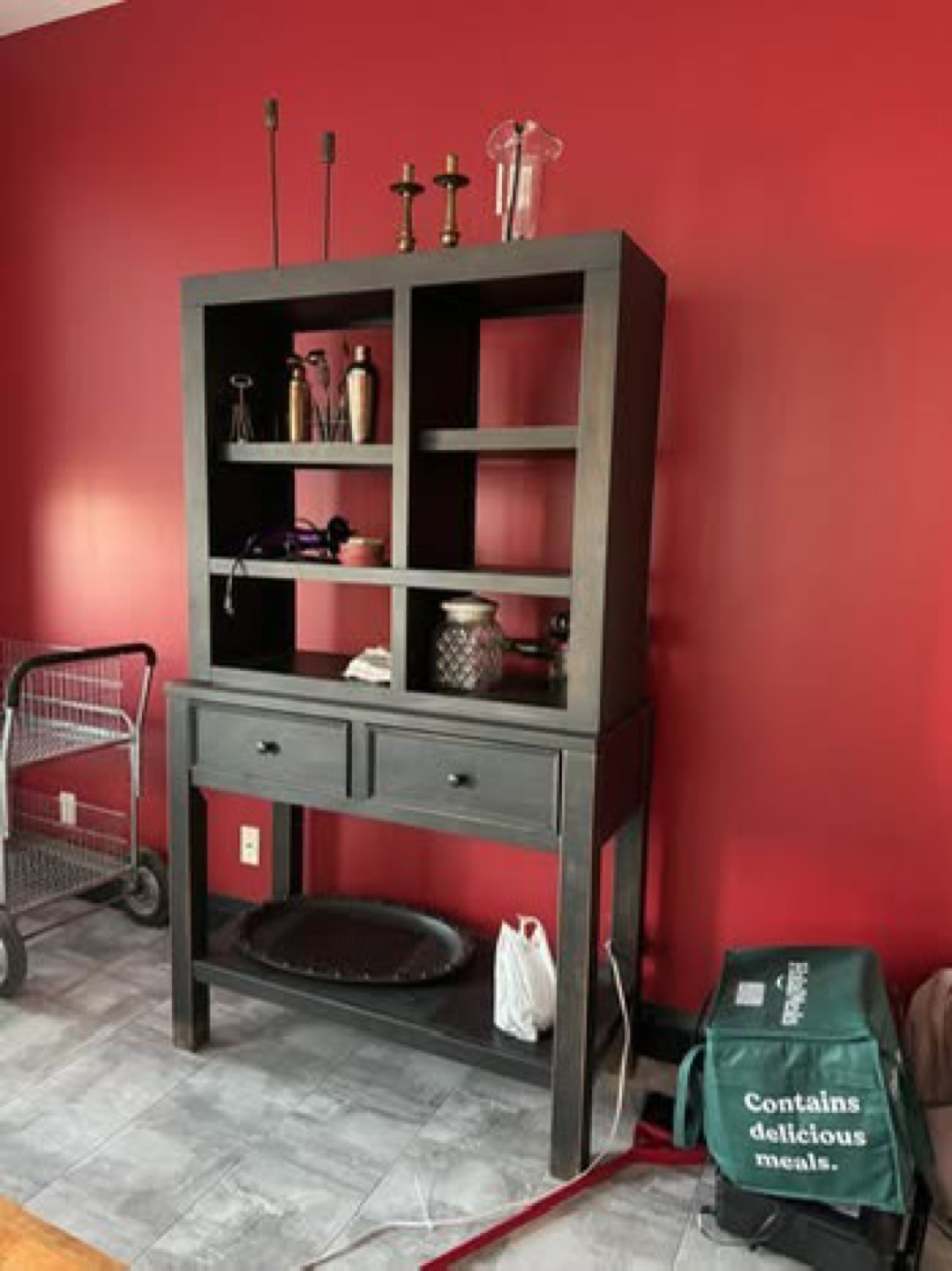 Tall Black Hutch