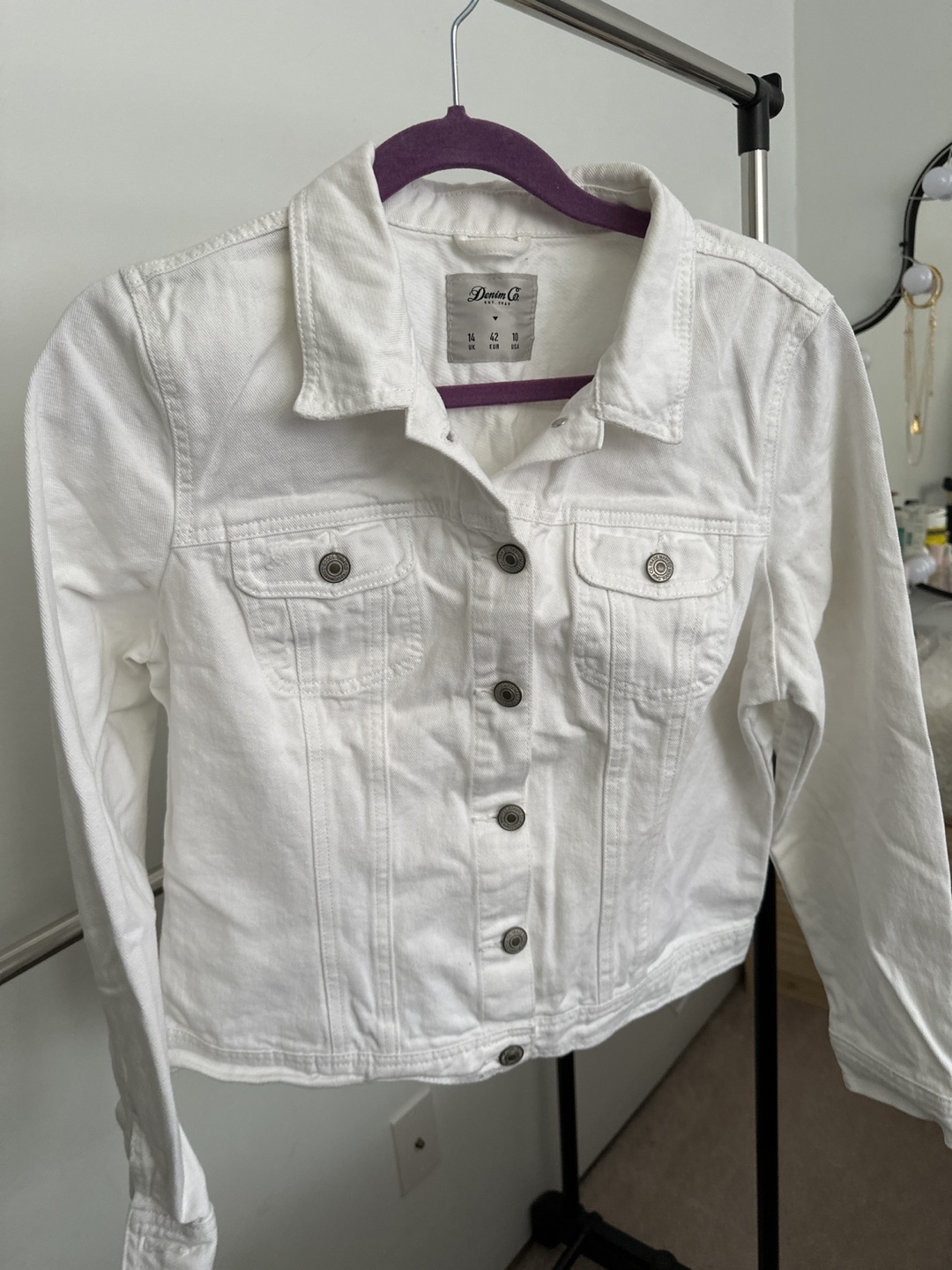 Women's Denim Co. White Denim Jacket Size 10