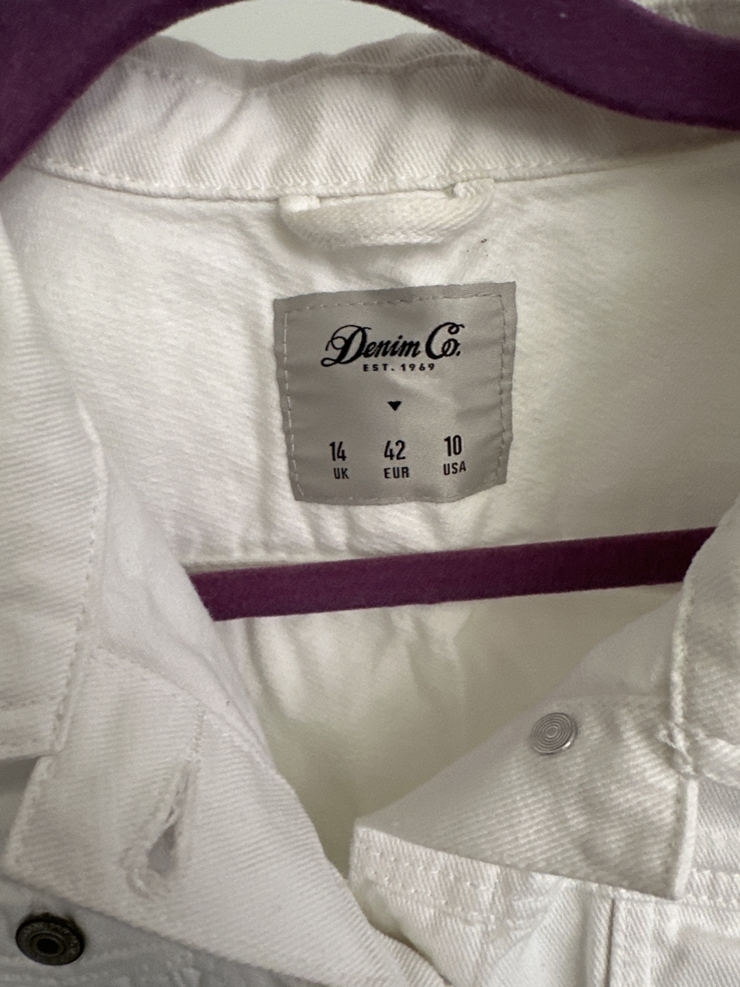 Women's Denim Co. White Denim Jacket Size 10 - photo 2