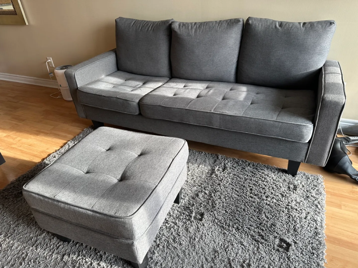 Grey Sectional Sofa with Ottoman image indicator(3)