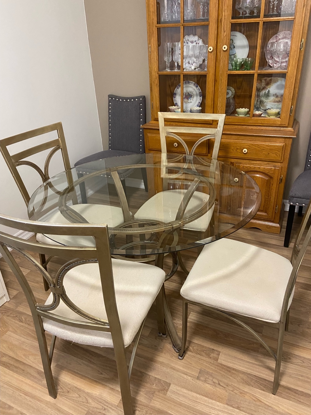 Glass Dining Table with chairs