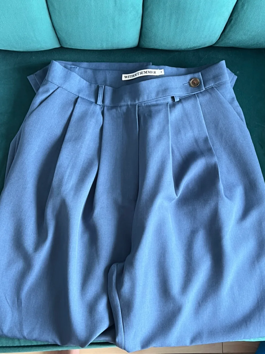 Blue Pleated Trousers thumbnail