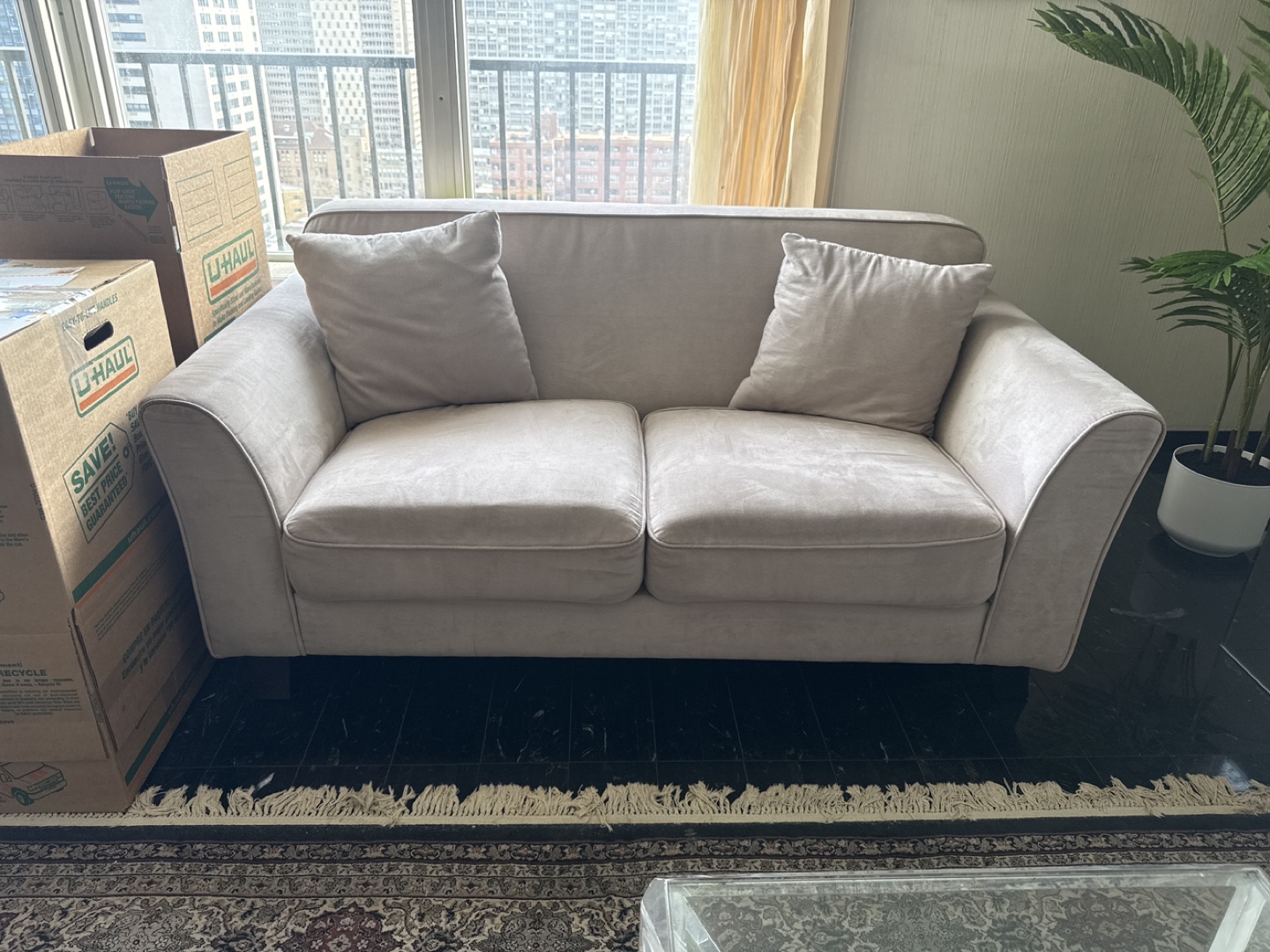 Beige Loveseat and Sofa - photo 2
