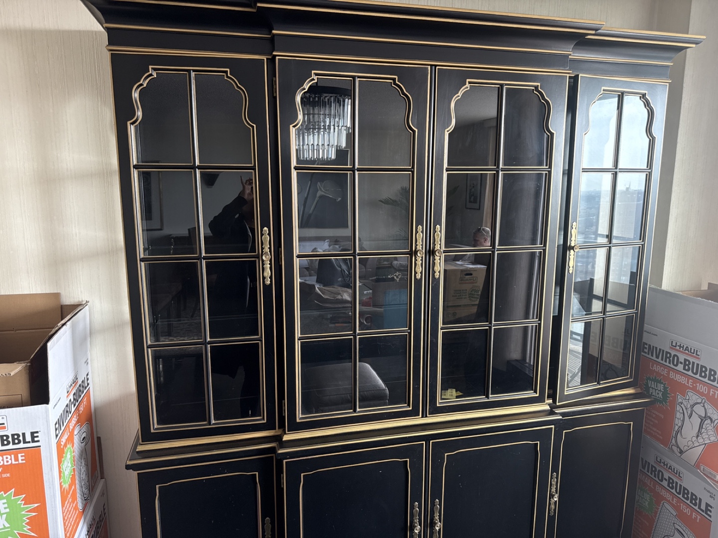 Black and Gold China Cabinet