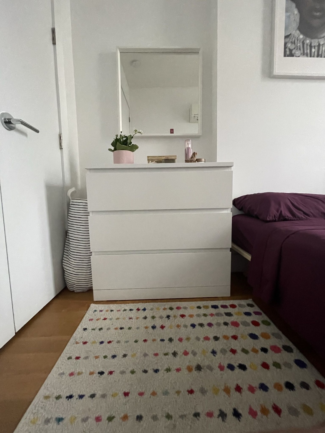 White Three-Drawer Dresser ikea malm