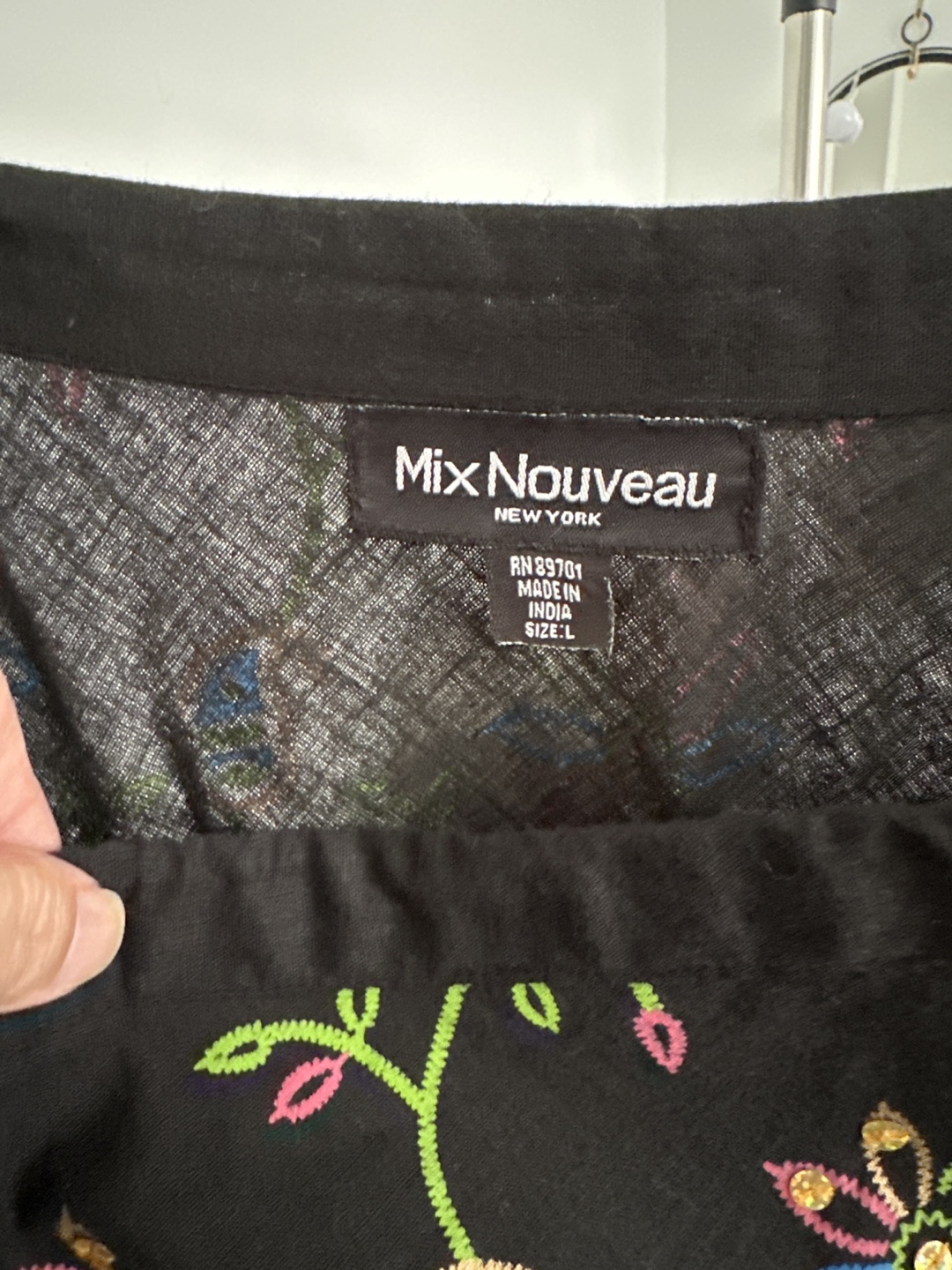 Mix Nouveau Black Embroidered Skirt Size L - photo 2