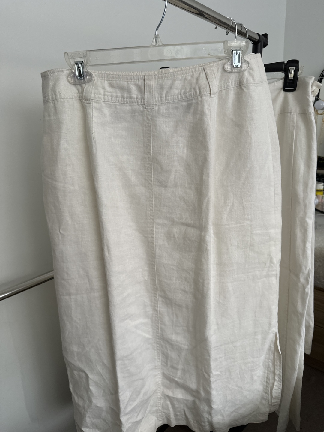 CAN&DA Collection at CSA White Linen Midi Skirt